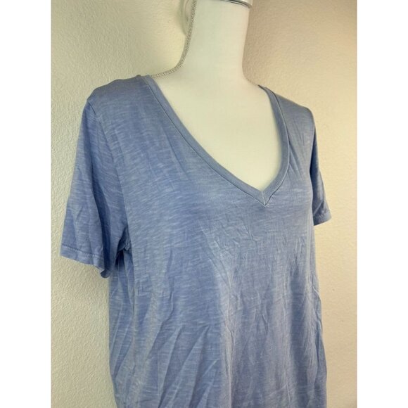 Marine Layer women's medium light blue v-neck basic tee shirt cotton modal - Picture 3 of 6